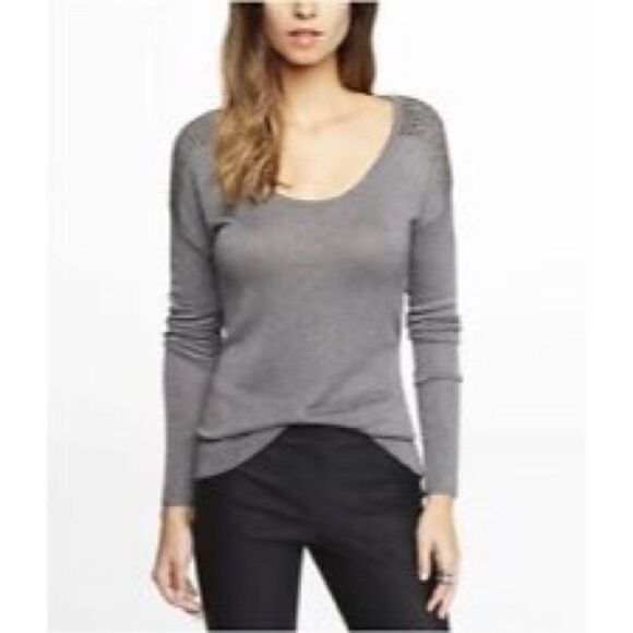 ✨Rhinestone Shoulder Hi-Lo Hem Sweater✨ - Picture 1 of 4